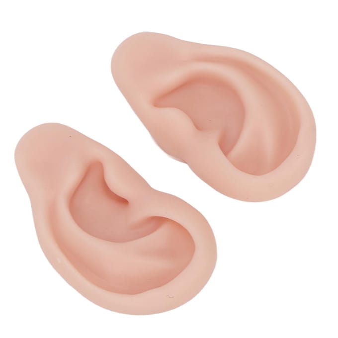1 Paar Siliconen Oormodel Zacht Flexibel Simulatie Oormodel voor Oorbellen Display Oorpiercing beige
