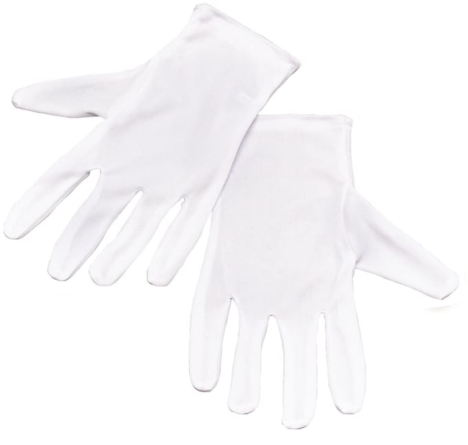 Witte korte Goochelaars handschoenen voor volwassenen