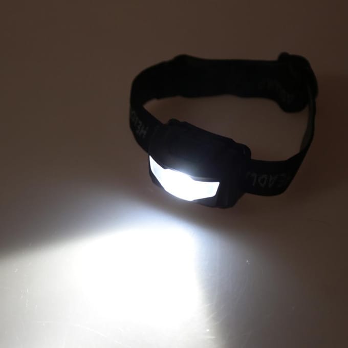 3W lichtgewicht waterbestendige LED-koplamp voor vissen, buitenverlichting, LED-kampeerkoplamp zwart