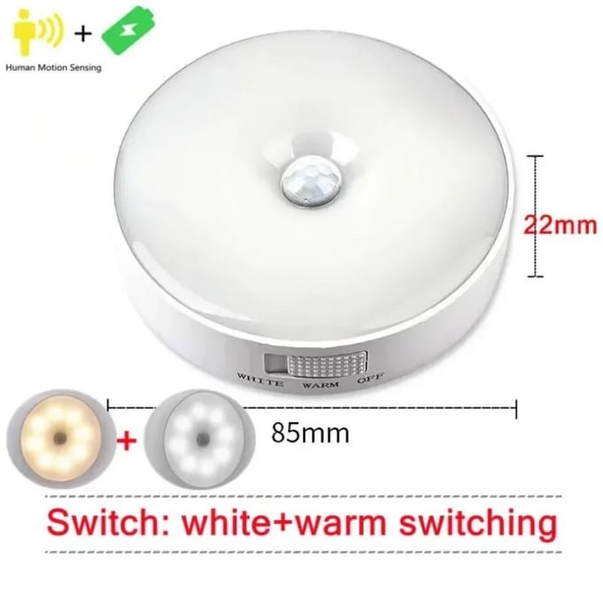 2/3/4/5 stuks Bewegingssensor LED Nachtlampje USB Oplaadbaar Nachtlampje voor Keukenkast Kledingkastlamp Trappenhuis Draadloos Kastlampje one light two color-1PC white