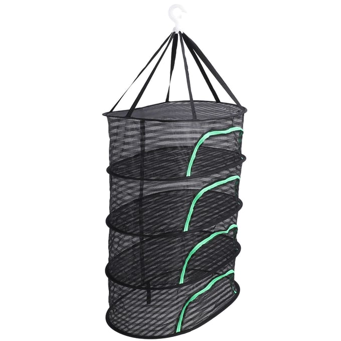 Hangend Droognet met Rits Ademend Polyester Opvouwbaar Hangend Net Droogrek voor Vis gray