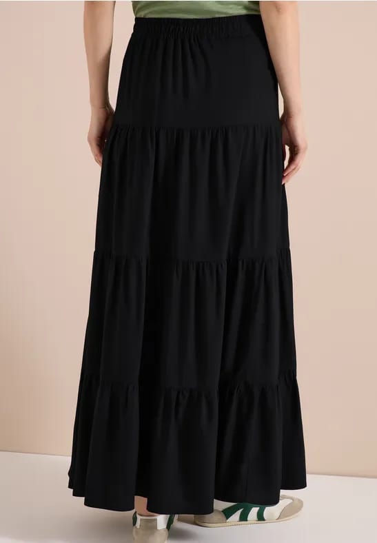 Maxirok met volants en elastische tailleband