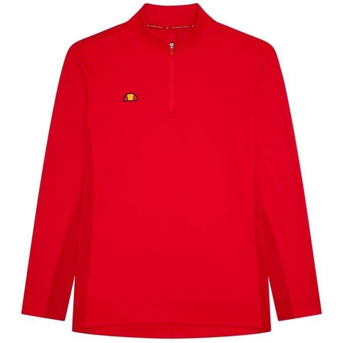 Ellesse Heren Golf Sweatshirt met lange mouwen en ritssluiting (Rood)