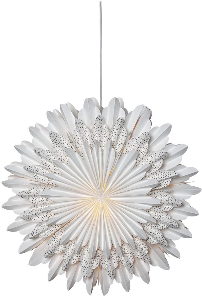 Star Trading Grote Papieren Ster 'Snow', 3-laags waaierpapier, goud gestippeld, wit, Ø 50cm