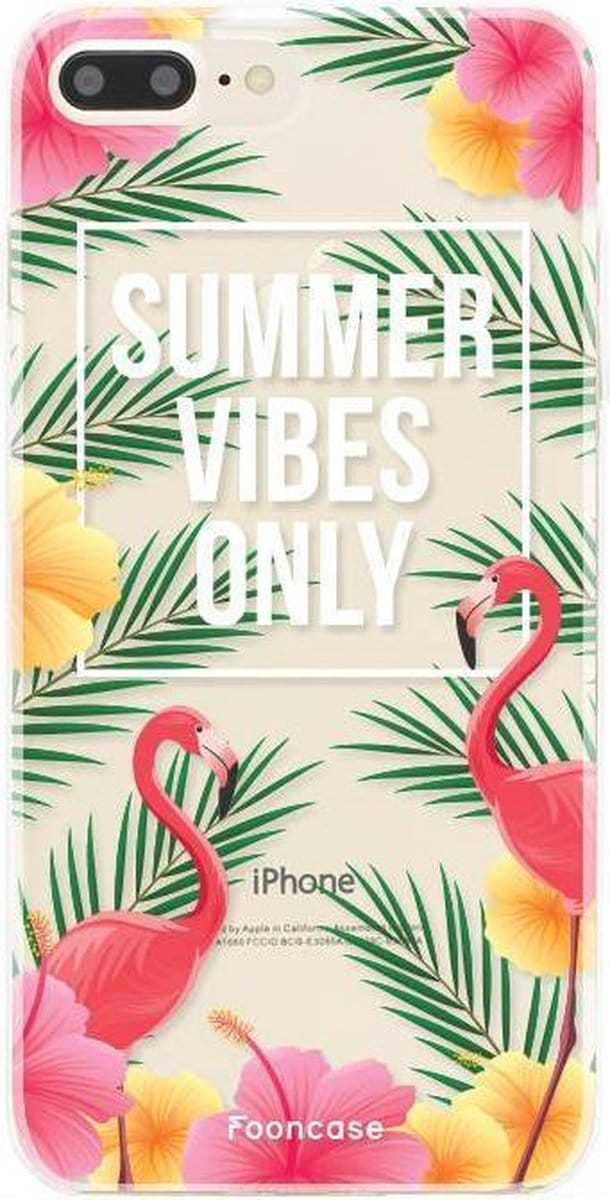 Fooncase Hoesje Geschikt voor iPhone 8 Plus - Shockproof Case - Back Cover / Soft Case - Summer Vibes Only
