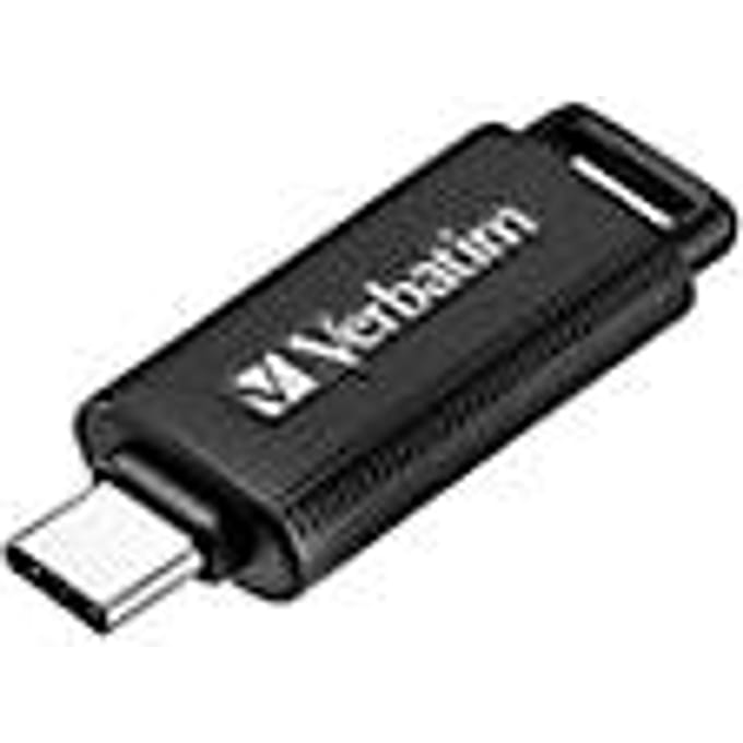 USB-C-stick Verbatim Store 'n' Go, 32 GB, intrekbare Type-C, 100 MB/s leessnelheid & 20 MB/s schrijfsnelheid, zwart