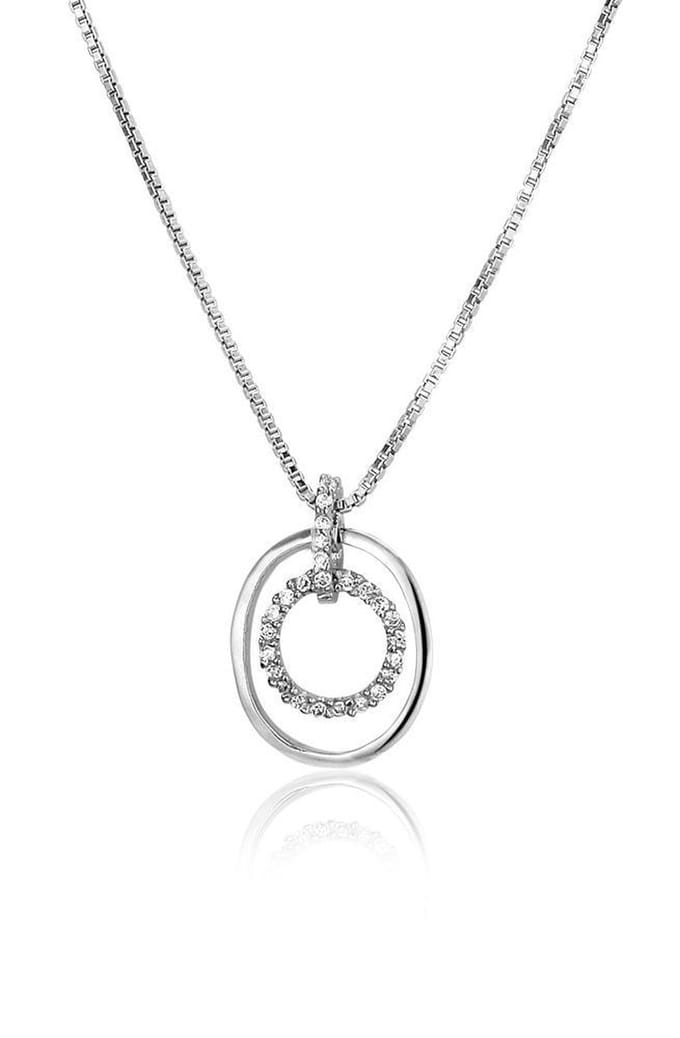 Montebello Ketting Jessica - 925 Zilver Gerhodineerd - 12x17mm - 45cm