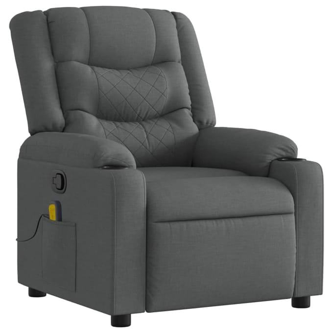 vidaXL - Massagestoel - in - donkergrijze - stof
