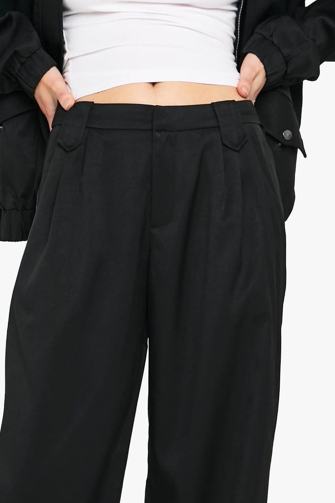 boohoo Dames Tailored Straight Leg Trousers | Zwart | Maat: 38