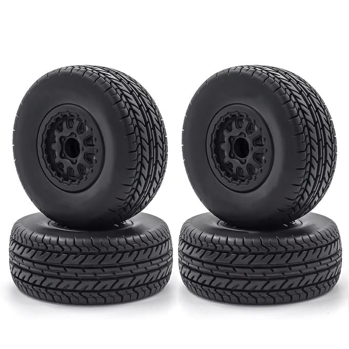 RC Crawler Rubberbanden RC Autobanden 4 stuks 12mm Hex Vervanging voor 1/10 Traxxas Slash RC Korte type A