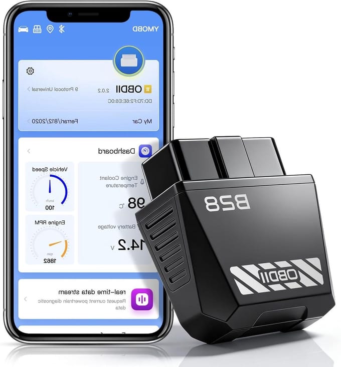 Auto Diagnostiek Tool - OBD2 Adapter - Voertuig Analyse - Real-time Tracking - Compact Formaat - Zwart