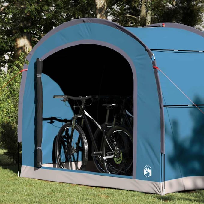 Fietsenoverkapping met Dak en Opbergruimte Blauw 268 x 240 x 191 cm Polyester