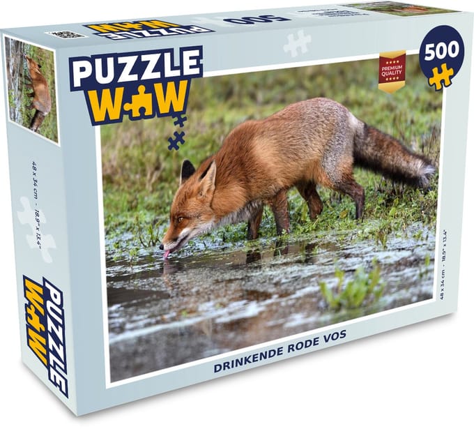 Puzzel Vos - Water - Vacht - Modder - Legpuzzel - Puzzel 500 stukjes