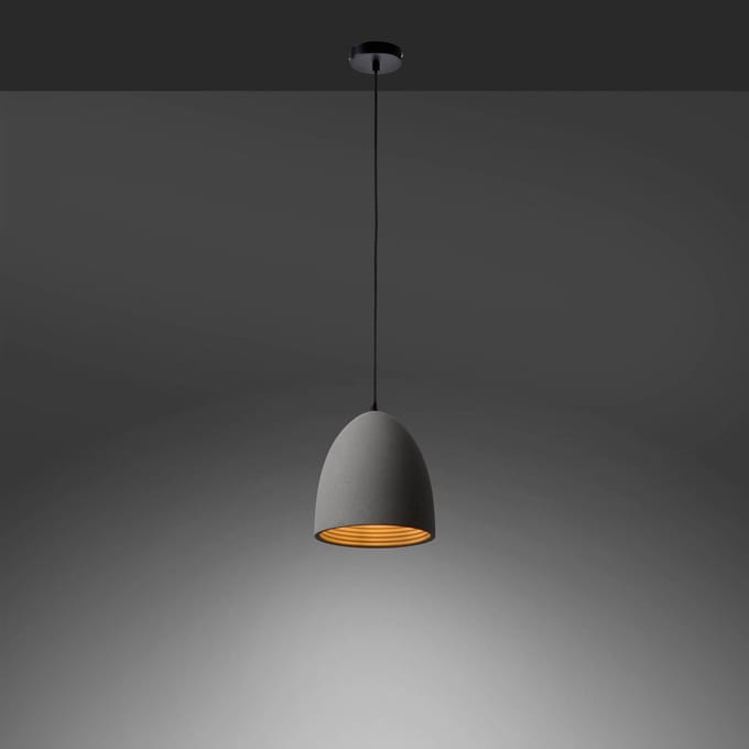 Paul Neuhaus Eton hanglamp, grijs, beton, Ø 21 cm, G9