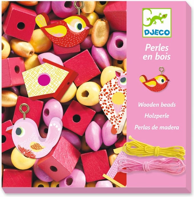 Djeco - Houten Parels Vogels - 4+