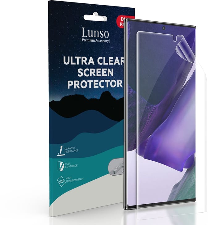Lunso - Duo Pack (2 stuks) Beschermfolie - Full Cover Screen Protector - Geschikt voor Samsung Galaxy Note 20 Ultra