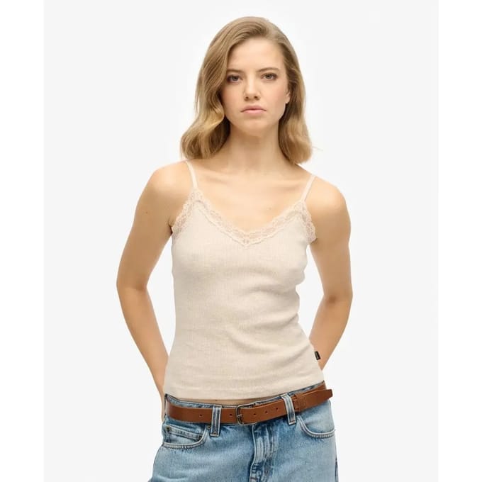 Superdry - Essential camitopje met kanten boord - Dames - Vesten