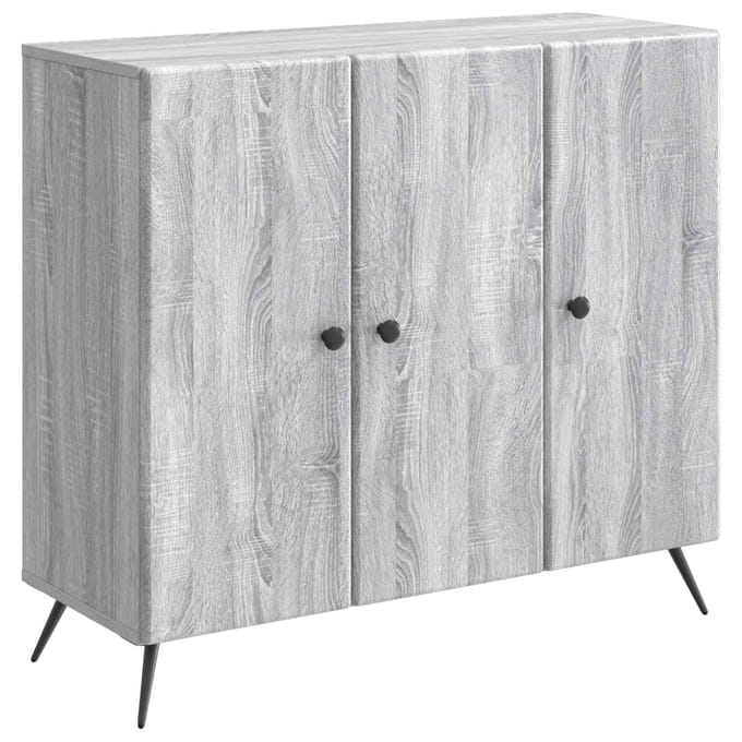 vidaXL - Dressoir - Grijs - sonoma - 89 - x - 34,5 - x - 80 - cm - Bewerkt - hout