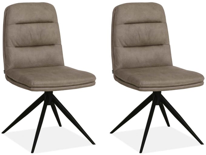 MX Sofa - Eetkamerstoel Giza - Taupe (set van 2 stoelen)