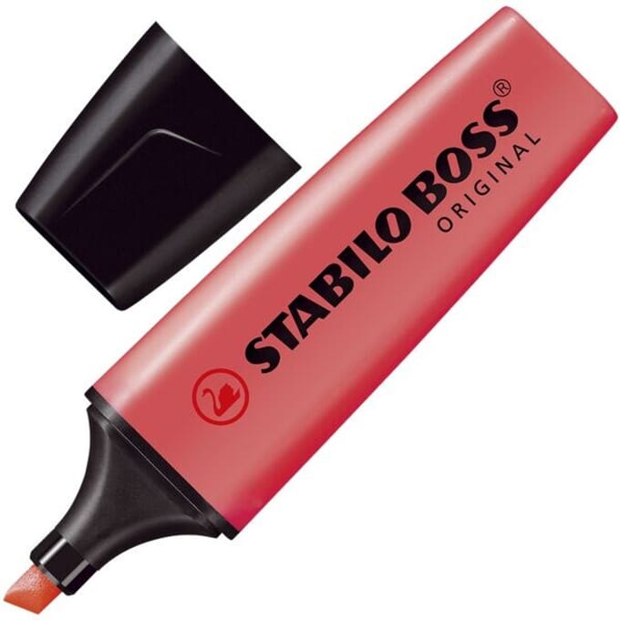 STABILO BOSS ORIGINAL - Markeerstift - Hoogste Kwaliteit - Rood - per stuk