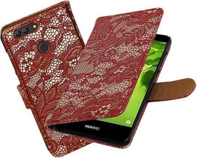 BestCases.nl Huawei nova 2 Plus Lace booktype hoesje Rood