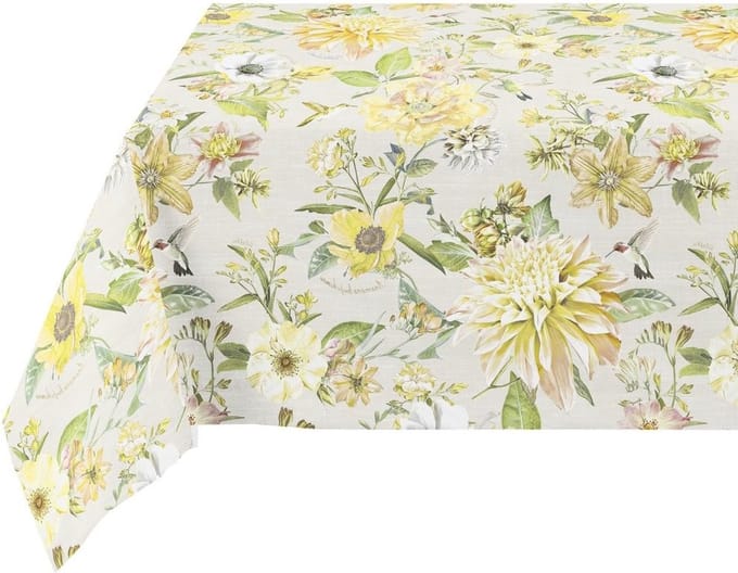 Tafelkleed met bloemen - 150 x 250 cm - 100% katoen - Apelt