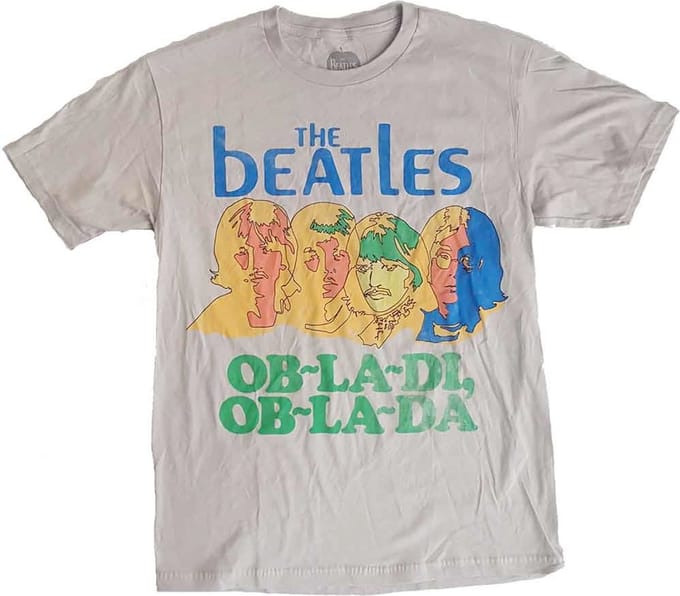 The Beatles - Ob-La-Di Heren T-shirt - S - Grijs