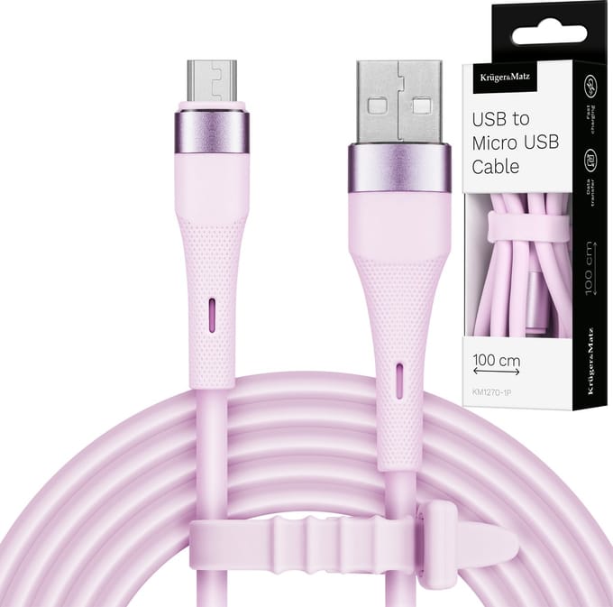 Krüger&Matz Basic Serie - USB-microUSB Kabel - 1m - Silikon - 12W