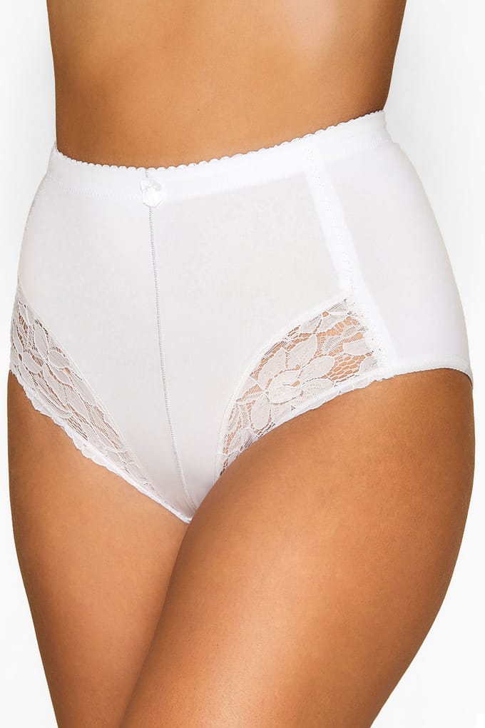 Yours Witte Kanten Slip Met Hoge Taille En Lichte Correctie Size 46-48