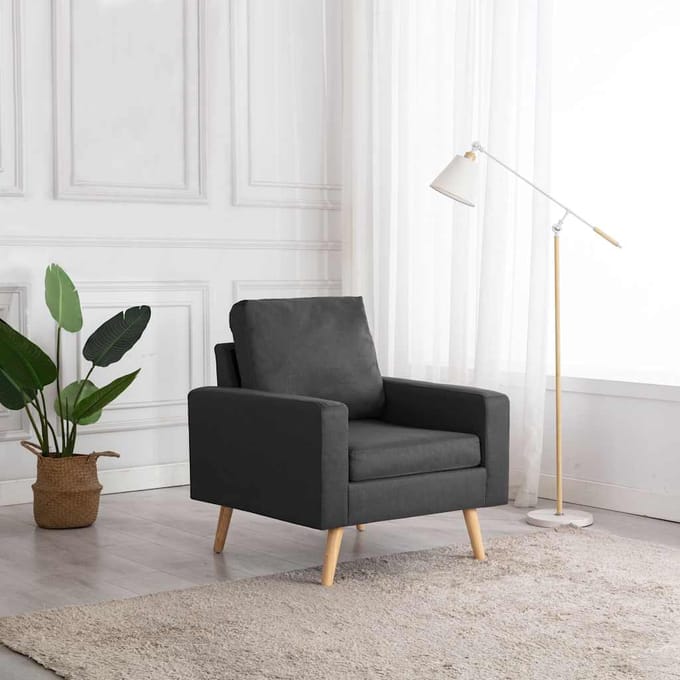 vidaXL - Fauteuil - stof - donkergrijs
