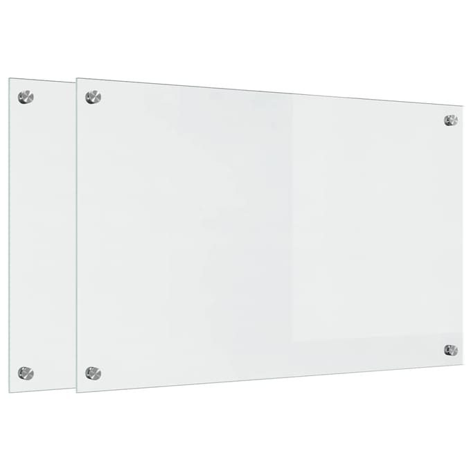 vidaXL - Keukenachterwand - 2 - st - Transparant - 80 - x - 50 - cm - gehard - glas