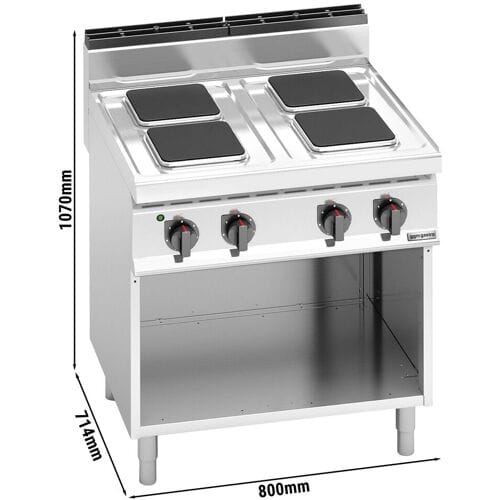 GGM Gastro Elektroherd - 10,4 kW - 4 Platten Eckig Zilver