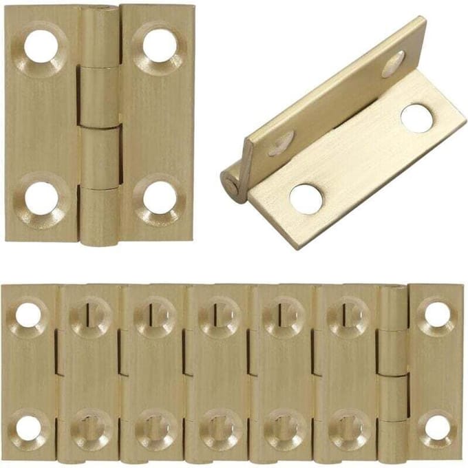 8 mini-scharnieren van massief messing van 2,5 cm