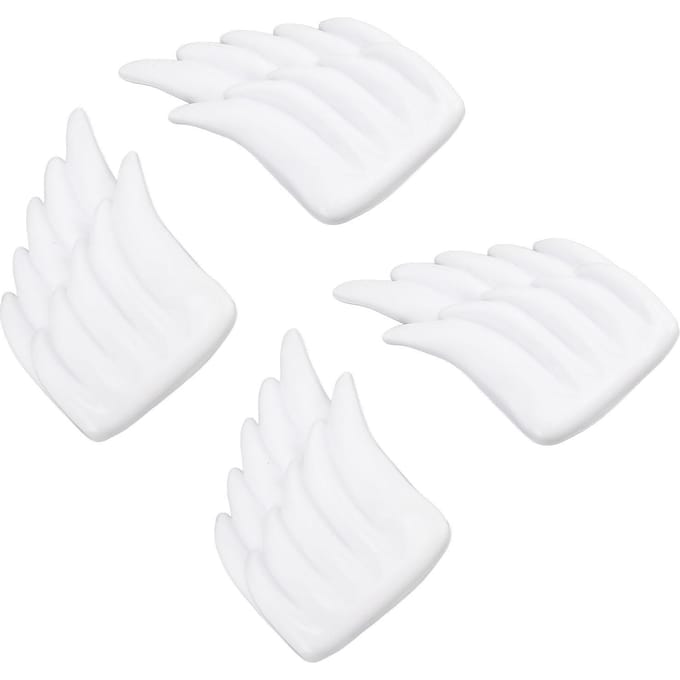 2 Paar Schoenvleugels Wit ABS Wasbaar met Gesp Vleugel Schoenaanhangsel Accessoire voor Decoratie white