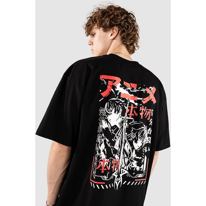 Redefined Rebel CCAnime Sword Oversized Fit T-Shirt zwart