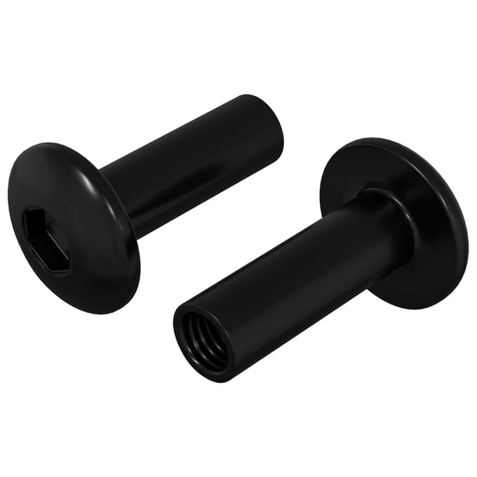 vidaXL - Sleeve - moeren - 2 - st - Zwart - M4 - x - 14,5 - mm - Metaal