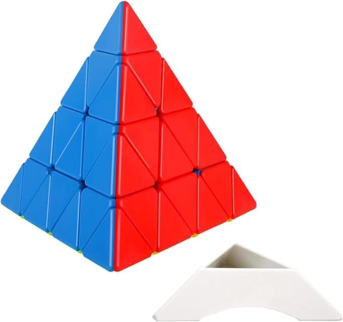 4x4 Pyraminx Puzzel Kubus - Driehoekige Tetraëder Puzzel met Soepele Draaiing en Standaard