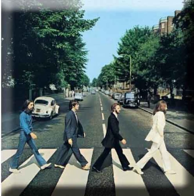 The Beatles - Abbey Road - Koelkast Magneet - 7.5 x 7.5 cm
