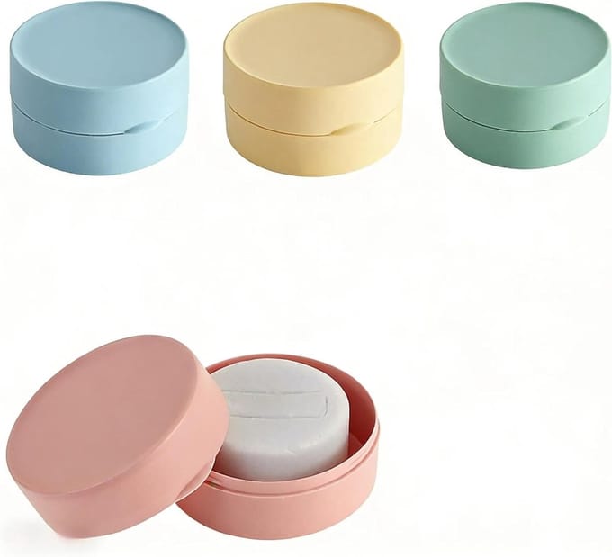 Solidchoice - Set van 4 Ronde Zeepdozen met Deksel voor Reizen