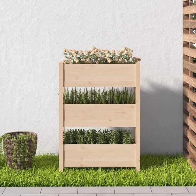 vidaXL - Plantenbak - 77x25x104,5 - cm - massief - grenenhout