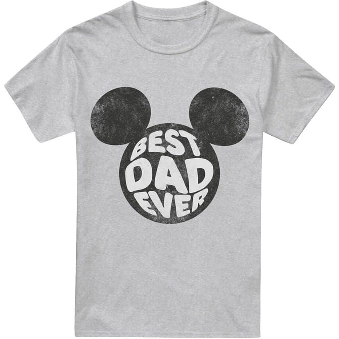 Disney Heren Best Dad Ever Mickey Mouse T-Shirt (Sport Heide)