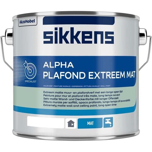 Sikkens Alpha Plafond Extreem Mat - Plafondverf - 2,5 liter - Wit
