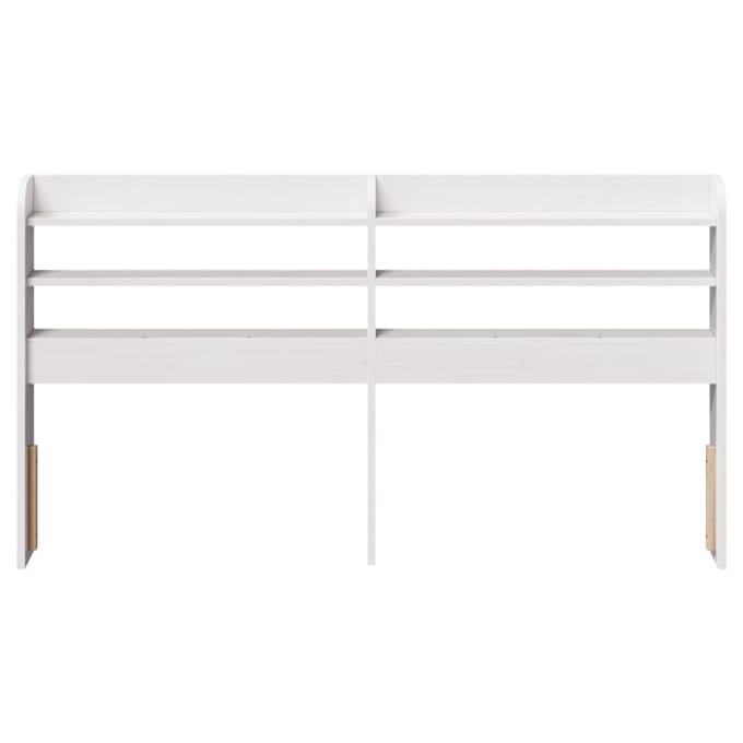 vidaXL - Hoofdbord - met - schappen - 140 - cm - massief - grenenhout - wit