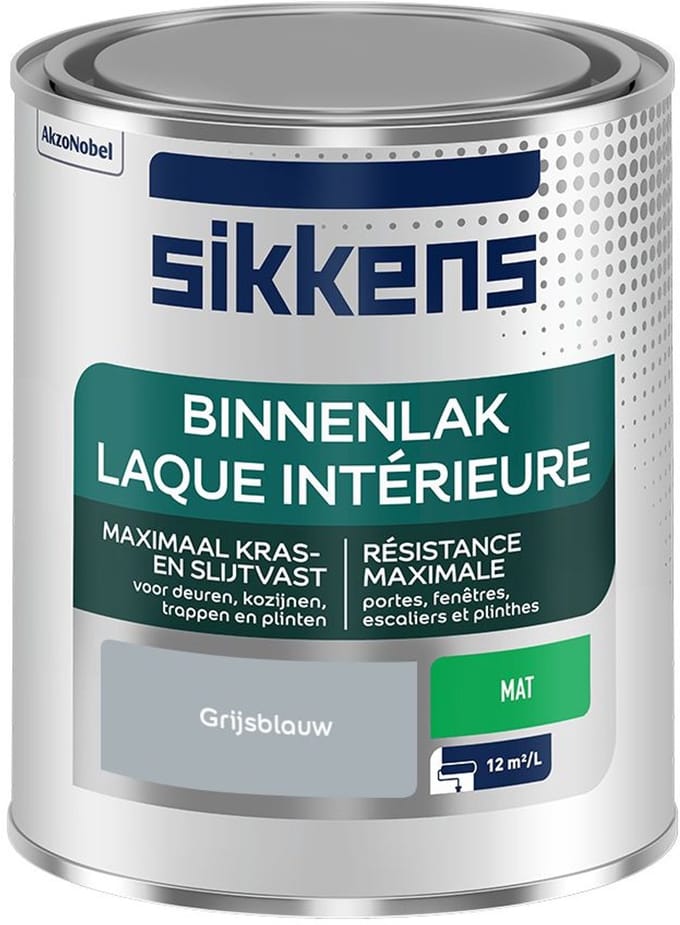 Sikkens - Binnenlak Mat - Grijsblauw - Mengverf - 750 Ml