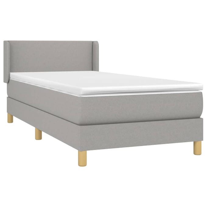 vidaXL - Boxspring - met - matras - stof - lichtgrijs - 80x200 - cm