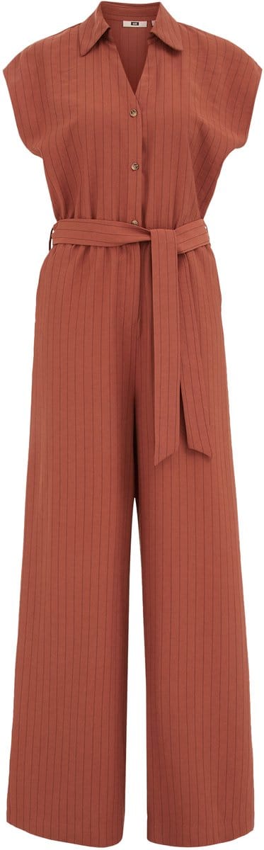 WE Fashion Dames jumpsuit met krijtstreep