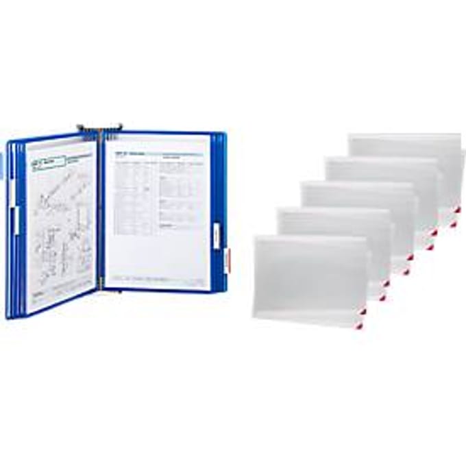Wandelement displaysysteem Tarifold, met 10 zichtpanelen en 5 zichtmappen