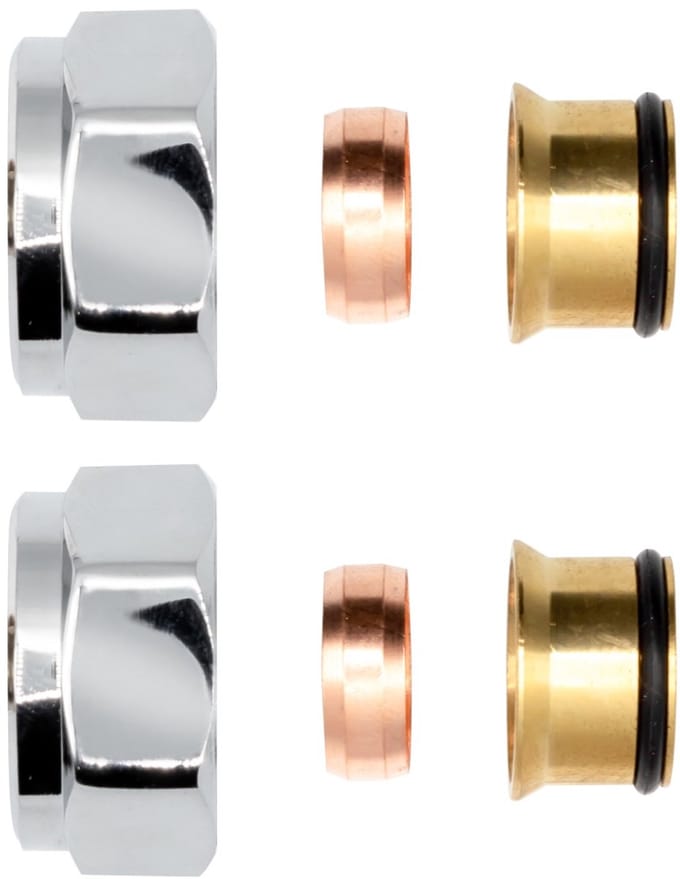 BELRAD klemkoppelingen chroom EKX15 – 2 stuks