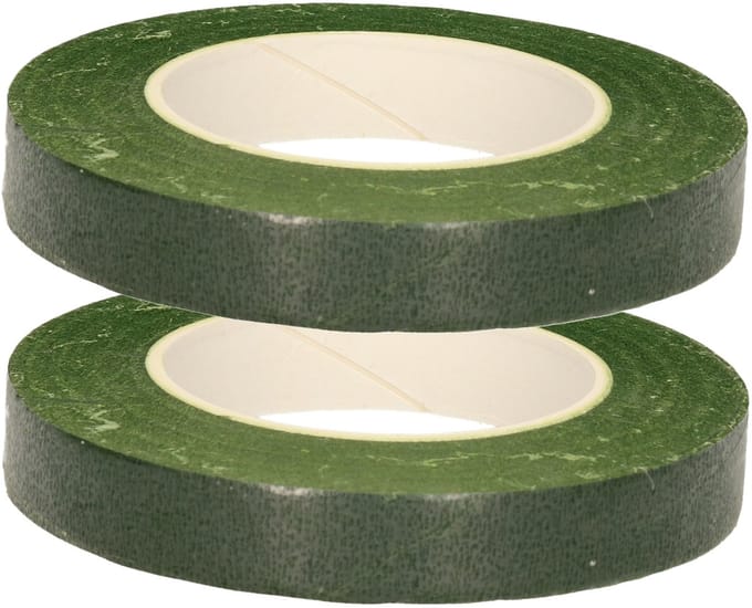 Bloementape - 2x - groen - zelfklevend - 27m x 1cm - bloemendraad/bloemistentape