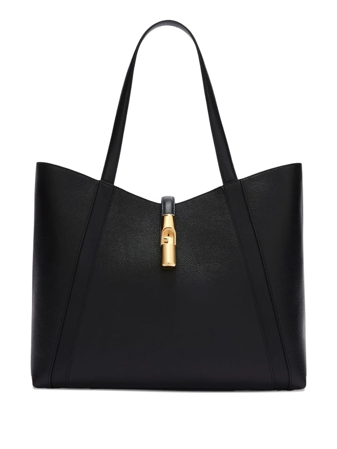 FURLA Leren shopper Goccia Tote Bag Nero zwart